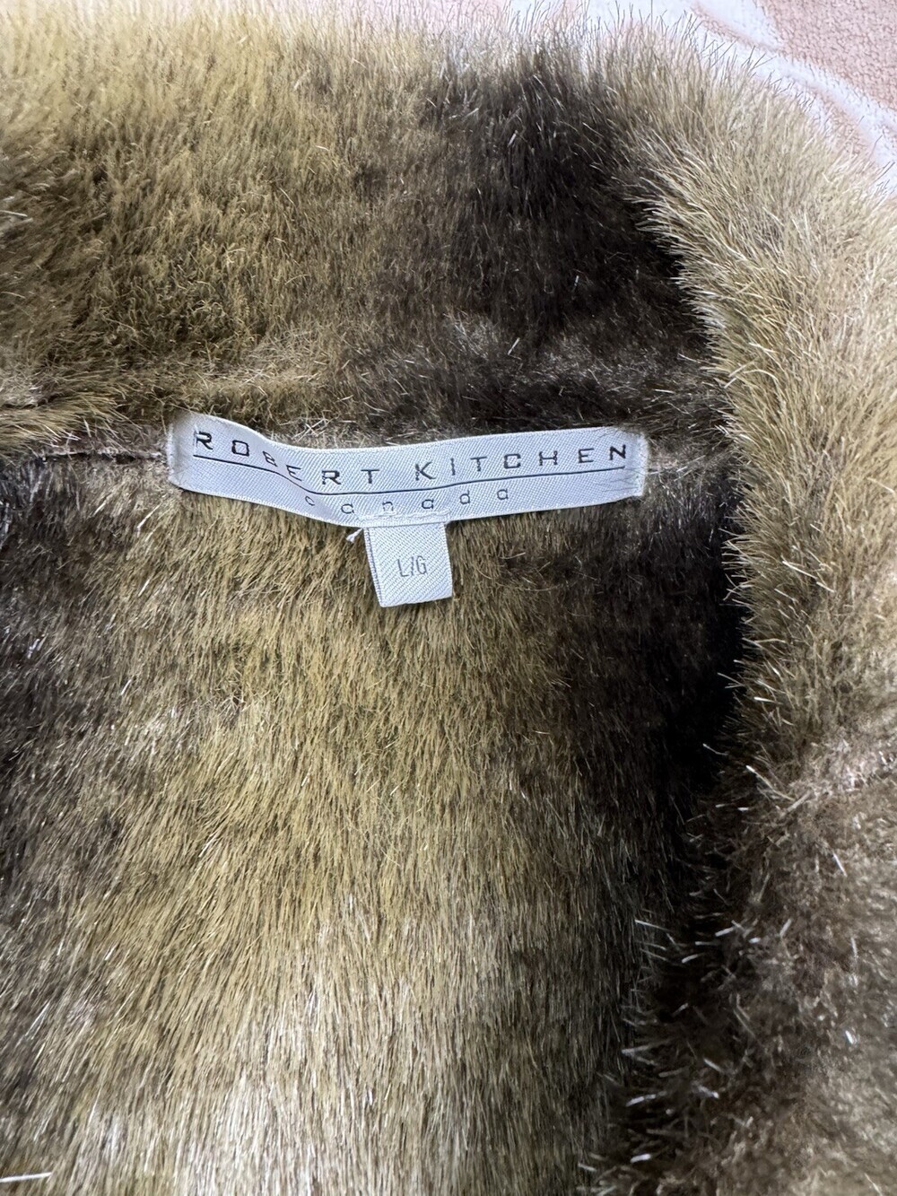 Robert Kitchen Canada VEST Leaves Faux Fur Women's Size L Blue Reversible - Picture 3 of 8